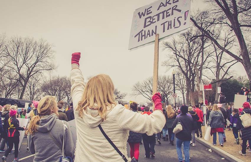 People rallying