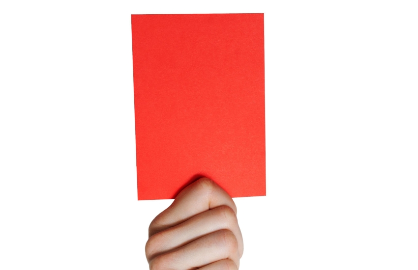 Flagged, red card