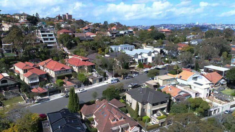 Aerial shot of property