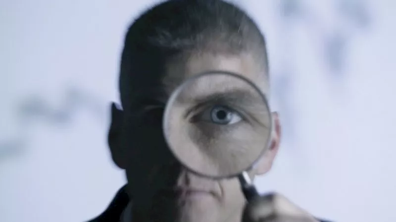 looking through the magnifying glass