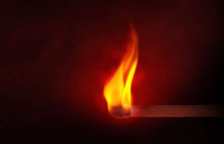 Flare up, fire, match