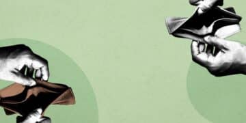 Image of hands opening empty wallets, CSLR levy increase