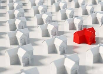 Image of red house among white houses, LRBA questions